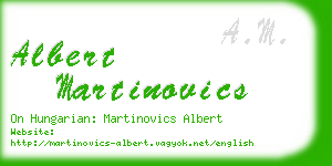 albert martinovics business card